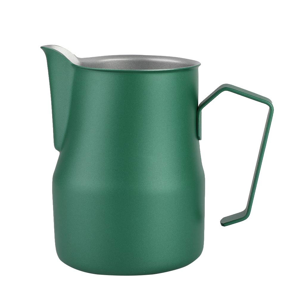 750ml Stainless Steel Latte Art Pitcher, Milk Frothing Cup for Baristas - Easy to Clean Coffee & Tea Accessory for Cafes, Home Brewing (Green) - Perfect for Creating Latte Art, Frothing Milk for Cappuccinos & Making Bubble Tea
