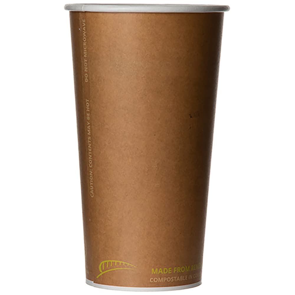 Eco-Friendly 20 oz Compostable Hot Cups by Bridge-Gate - 1000 Count Case | Perfect for Coffee Shops, Offices & Sustainable Events