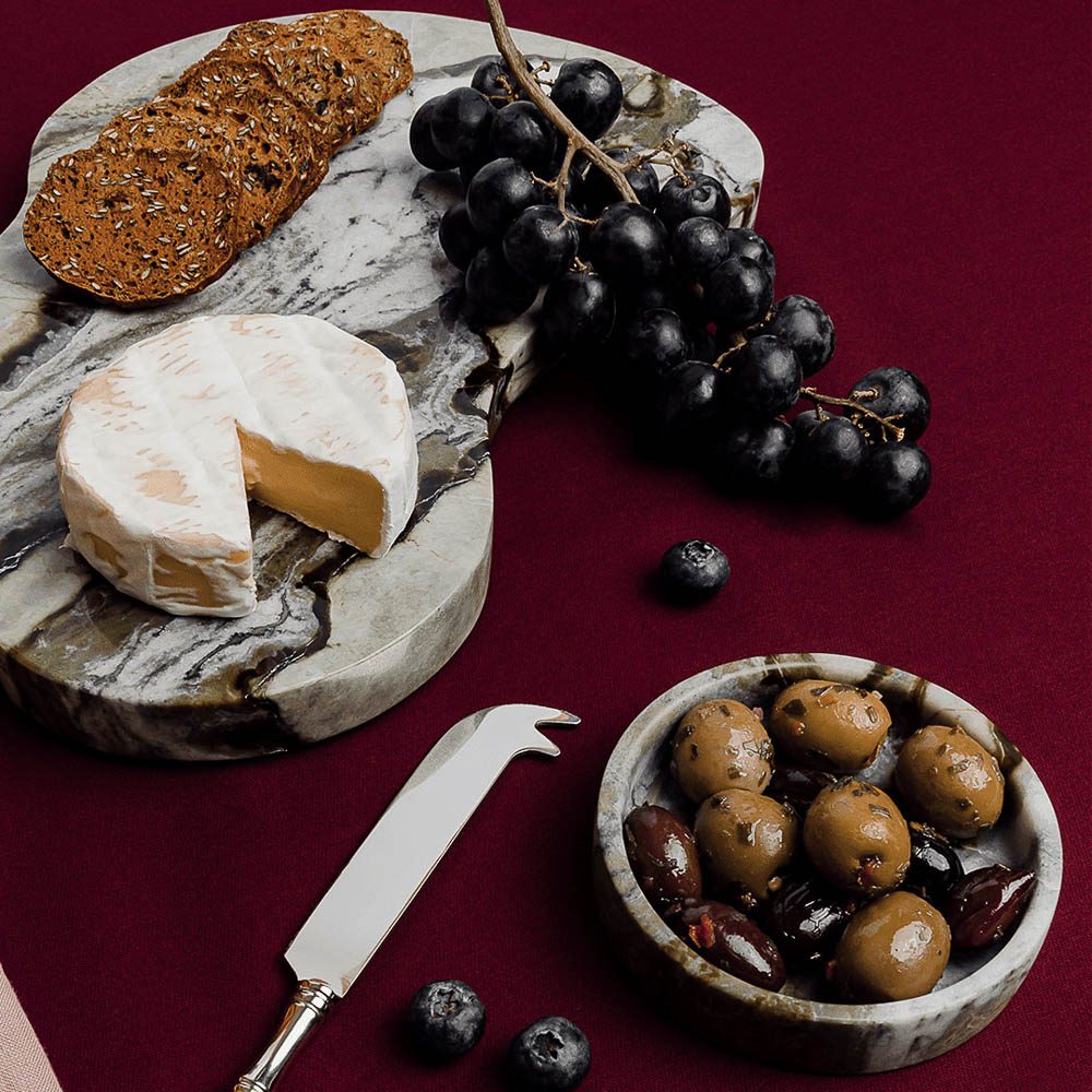 BLACK BLAZE Oasis Marble Serving Platter - Elegant Marble Cheese Board & Charcuterie Tray for Entertaining, Weddings & Dinner Parties - Perfect for Cheese, Fruits & Appetizers Display
