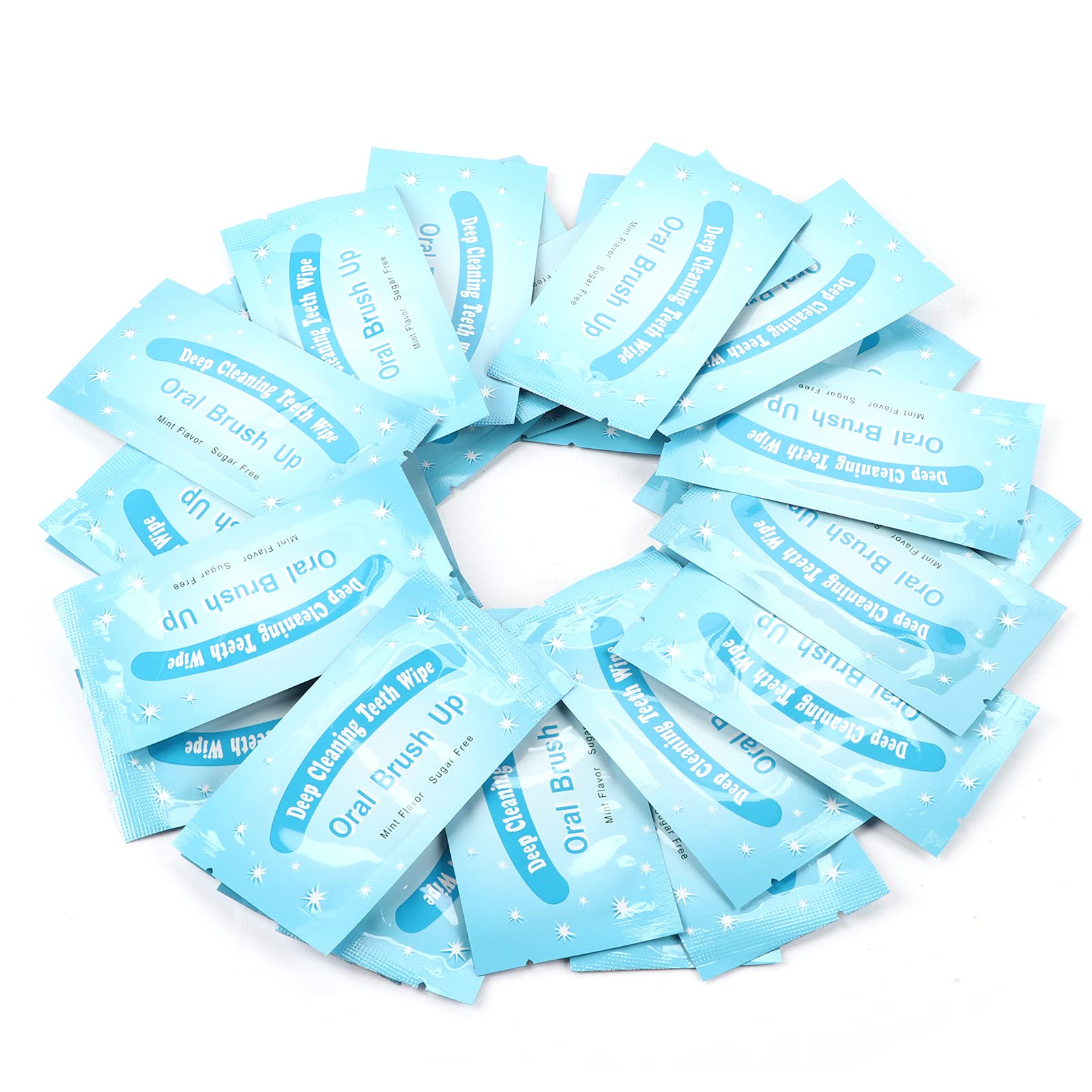 50pcs Disposable Finger Tooth Wipes - Mint Flavored Dental Cleaning for Fresh Breath, Oral Hygiene & Teeth Whitening - Perfect for Travel, Babies, and On-the-Go Use