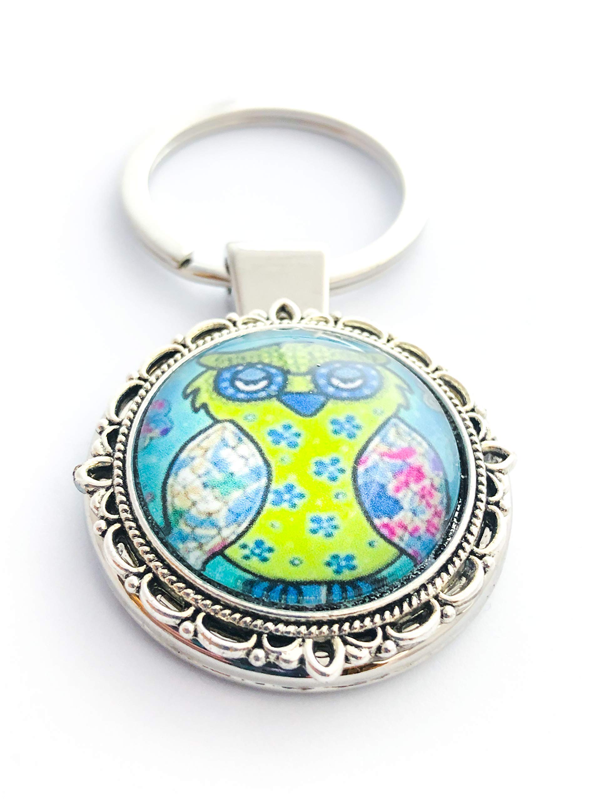 Bohemian Owl Keychain Key Holder - Handmade Leather Keyring for Women & Men - Perfect for Gifts, Home Decor, and Everyday Use