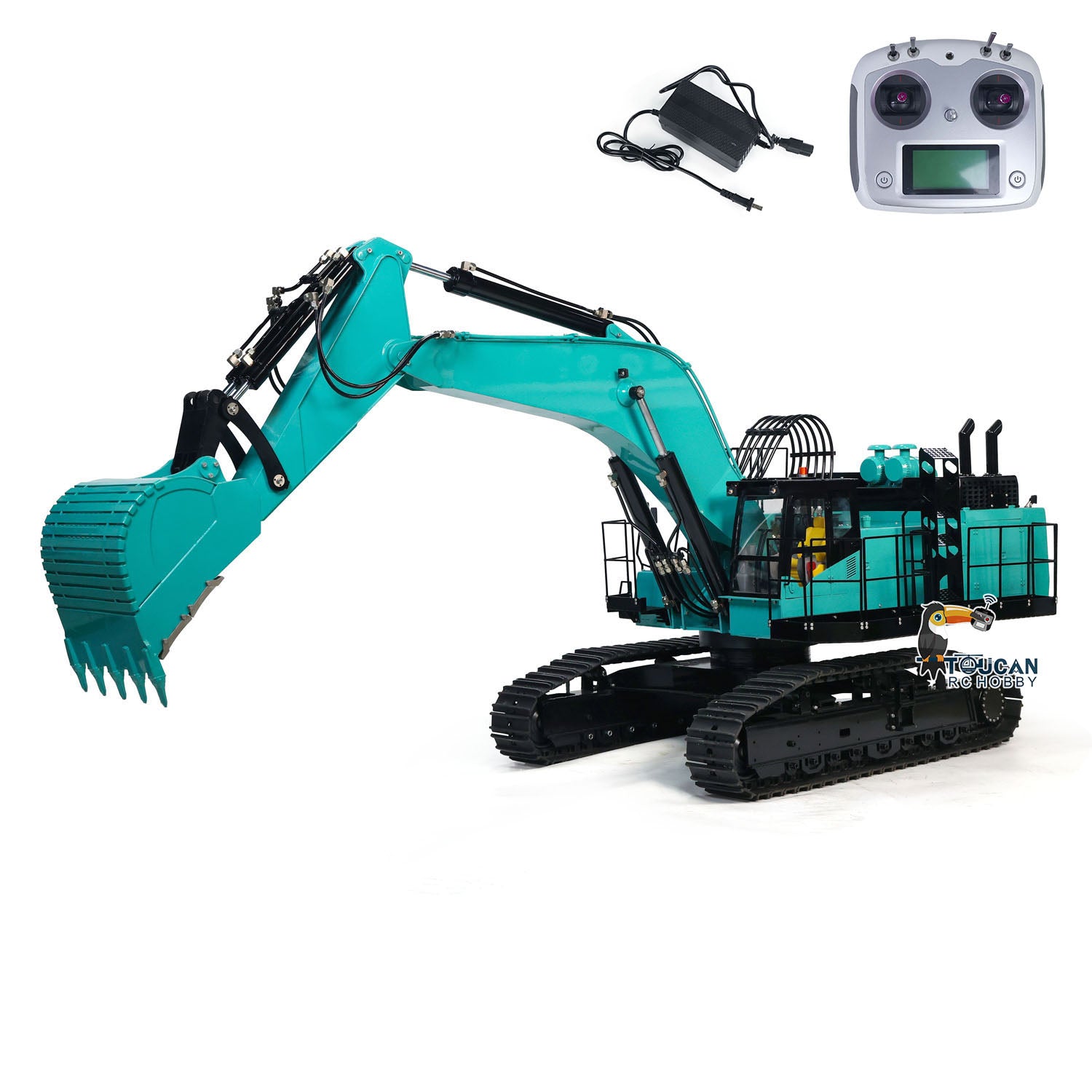 1/8 Scale RC Metal Hydraulic Heavy Crawler Excavator Toy - PC1250 Simulation Construction Vehicle Model with I6S Remote Controller - Perfect for Construction Enthusiasts, Collectors & Outdoor Play