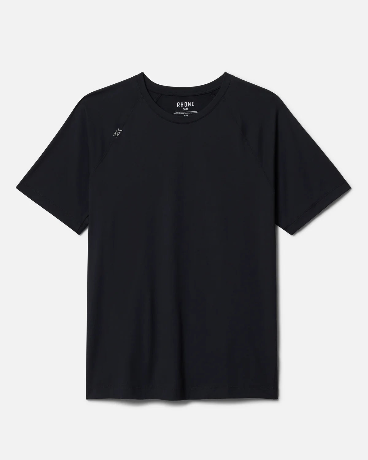 Rhone Men's Reign Trim Fit T-Shirt - Moisture Wicking, Breathable & Lightweight Workout Shirt for Gym, Running & Training - Black