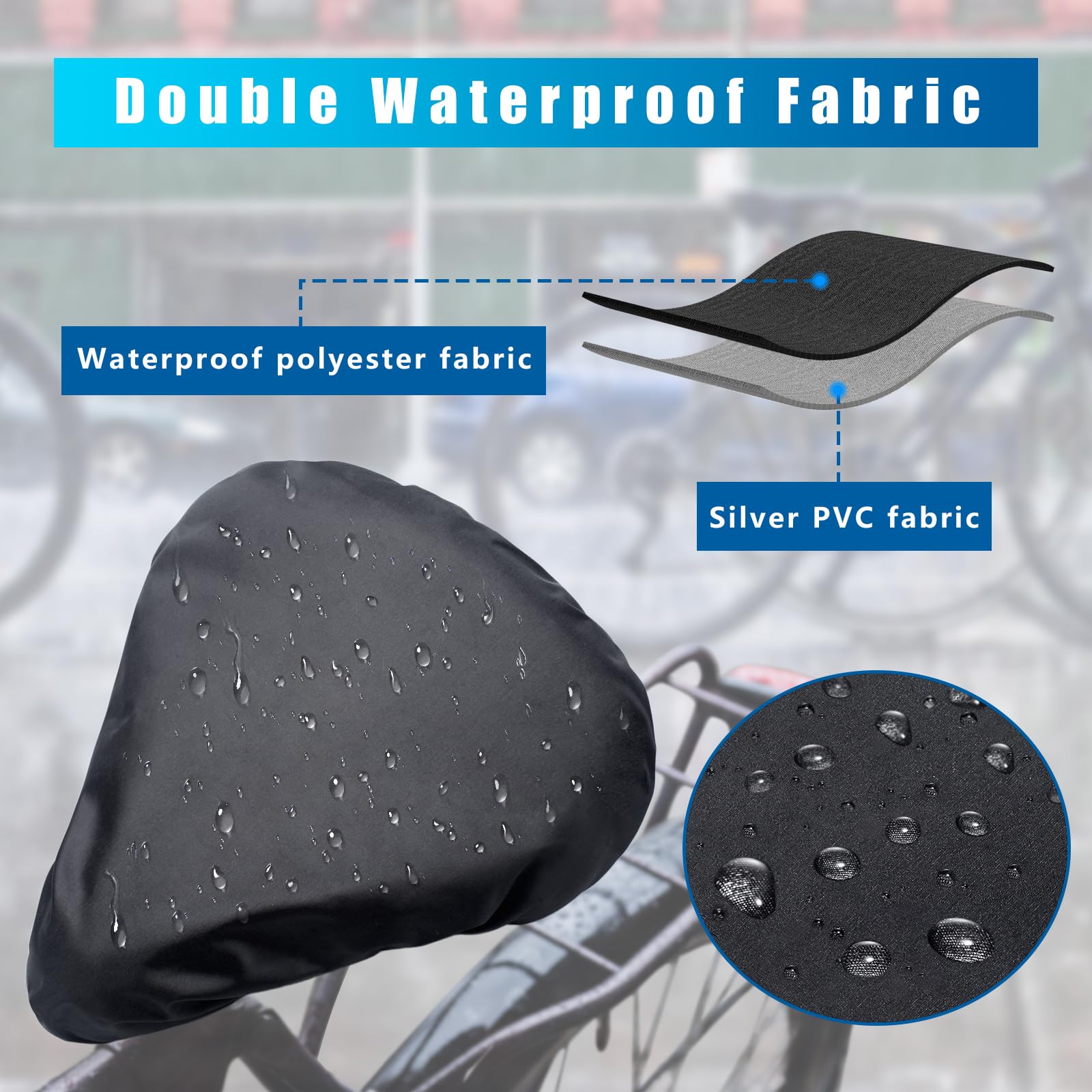 **3 Pack Waterproof Bike Seat Covers - Double-Layer Thickened & Dustproof Bicycle Saddle Protectors with Storage Bags | Durable Cycling Accessories for Rain & Outdoor Riding**    *(Perfect for Commuting, Mountain Biking, and All-Weather Cycling Protection)*