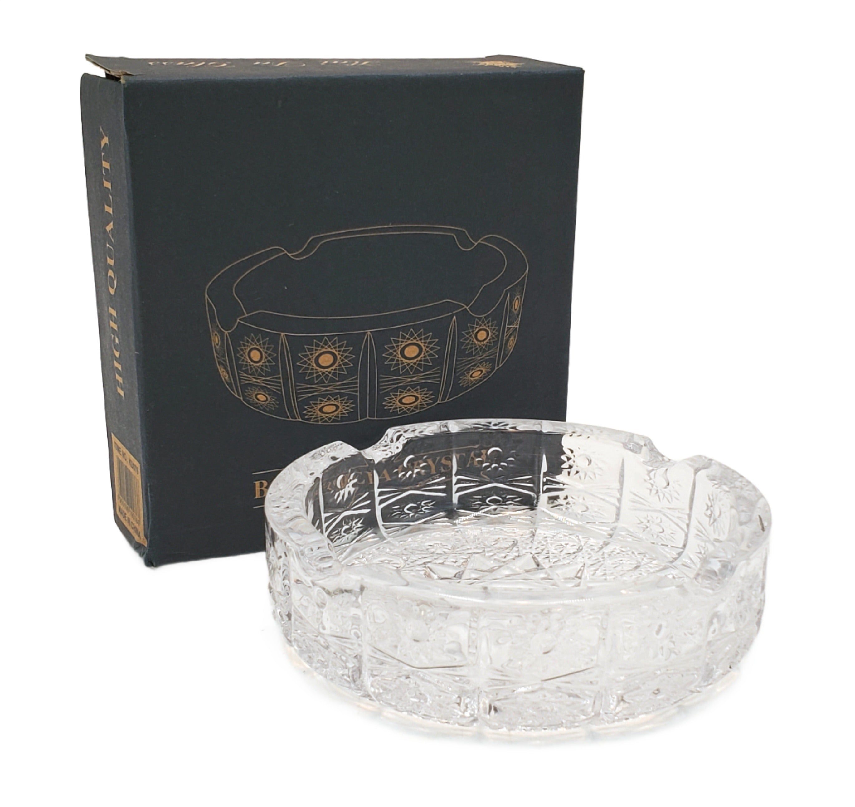 4.5 Inch Round Glass Ashtray - Heavy Duty, Shatterproof for Indoor & Outdoor Use - Perfect for Cigarettes, Cigars, and Home Decor
