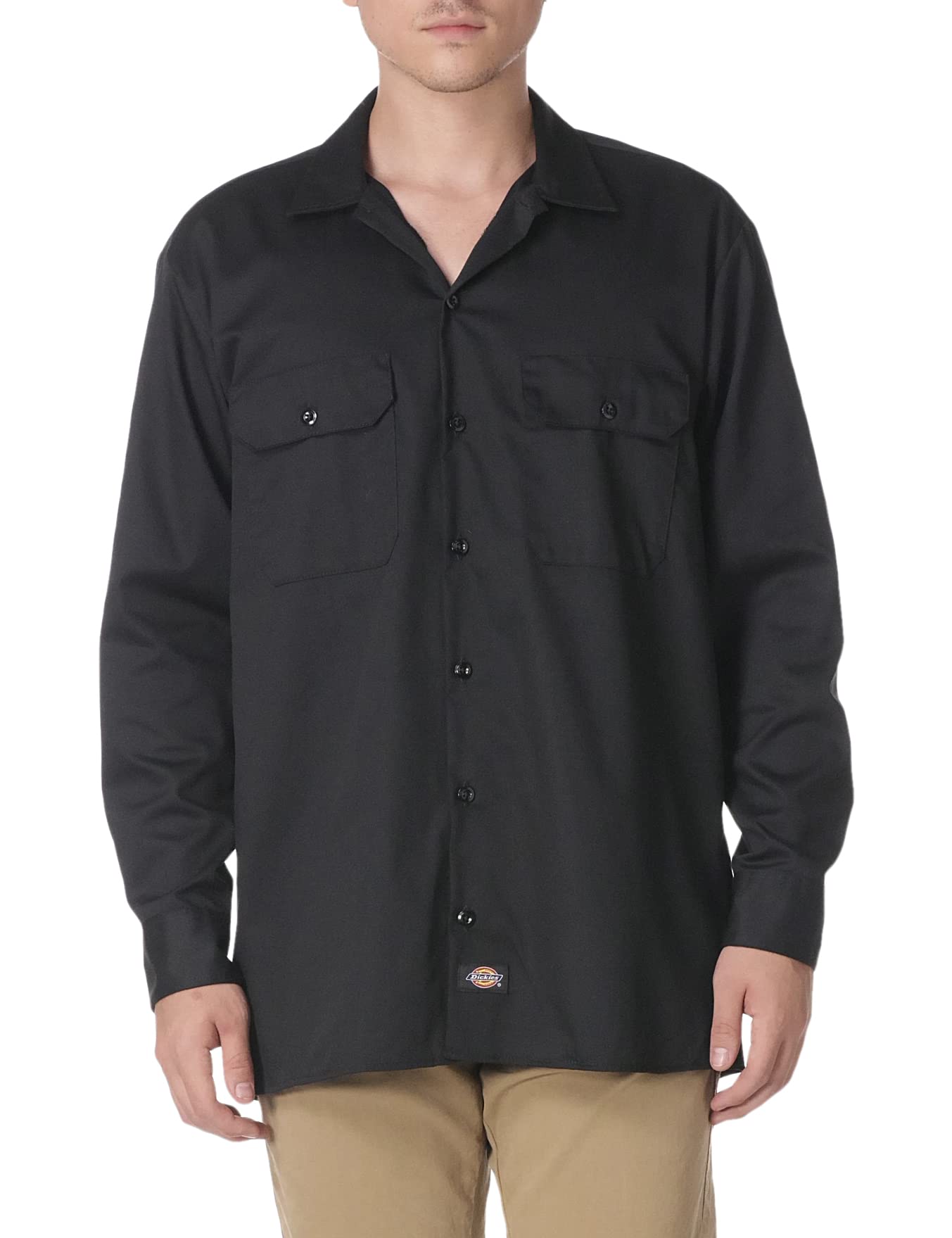 Dickies Men's Big & Tall Long Sleeve Work Shirt - Durable Cotton Workwear for Construction, Farming & Outdoor Jobs