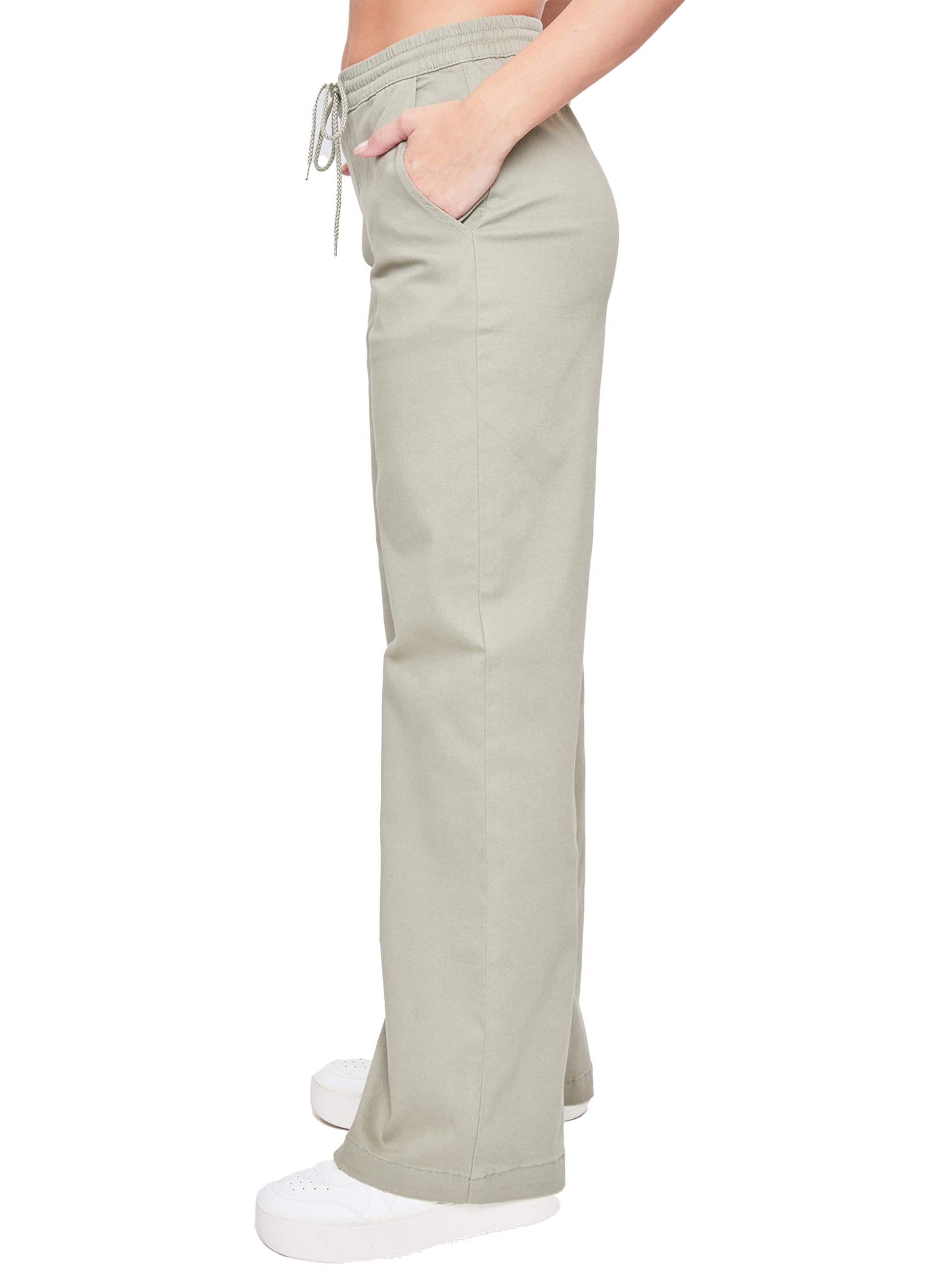 YMI Women's High Waisted Wide Leg Jogger Jeans - Stretchy Comfort Fit Casual Pants for Lounge, Work & Everyday Wear