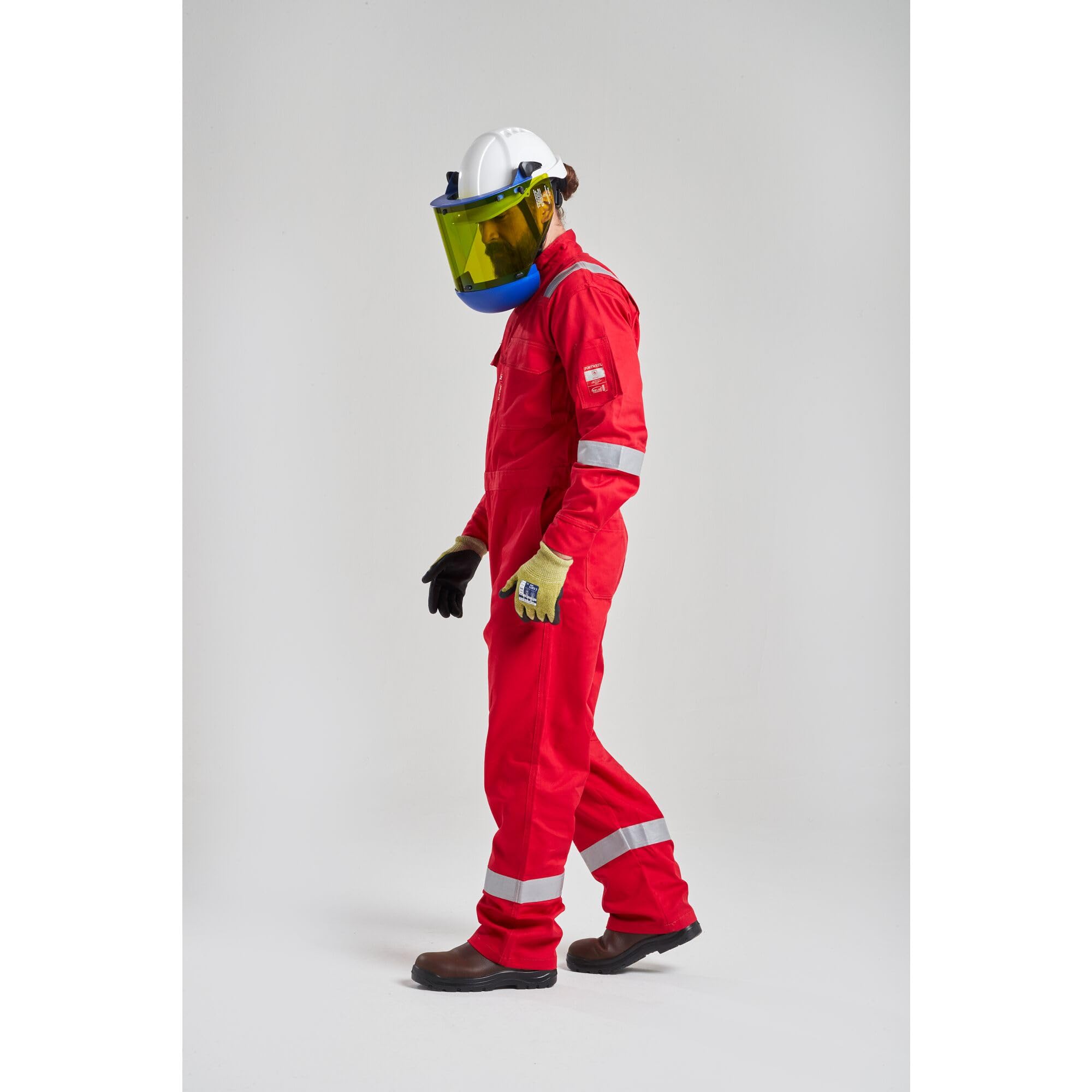 Portwest FR94 Bizflame Fire Resistant Coverall with FR Reflective Tape - ASTM/NFPA Certified - Red - Size 6XL - Flame Retardant Workwear for Industrial Safety & Hazardous Environments