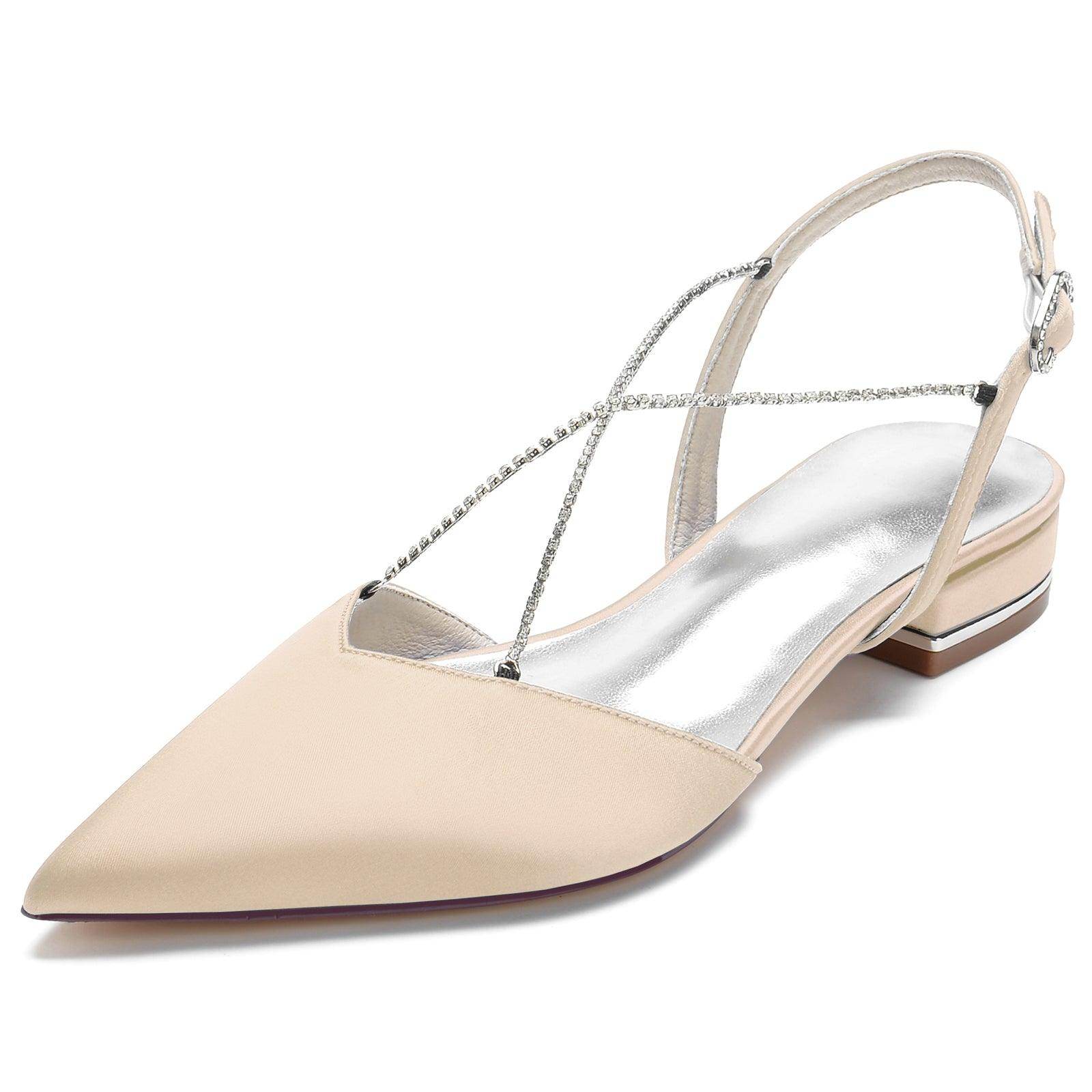 Flat Heel 2.5cm Silk-Like Comfortable Women's Shoes CK0256 - Perfect for Office, Wedding & Casual Wear
