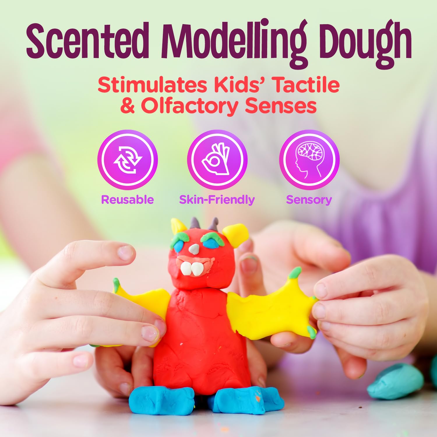 Hygloss 3lb Scented Play Modeling Dough - Non-Toxic & Safe for Kids Arts & Crafts - Easter Basket Stuffer, Party Favors, Classroom Supplies (Red) - Perfect for Sensory Play, Birthday Gifts & Creative Learning Activities