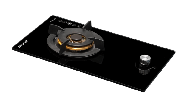 Brandt TG2231BEL 30cm Black Gas Hob with Battery/Electric Ignition - Perfect for Modern Kitchens & Small Spaces