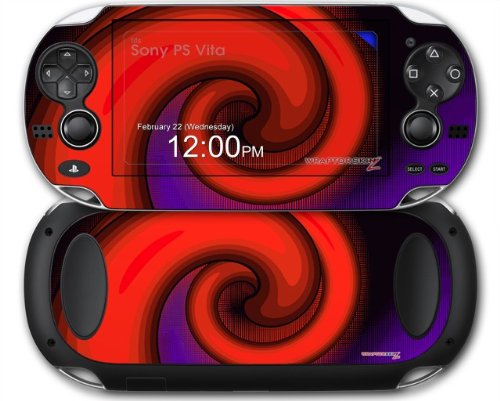 Alecias Swirl 01 Red Decal Skin for Sony PS Vita - Protective Vinyl Sticker Cover for Gaming Console, Perfect for Travel & Home Entertainment