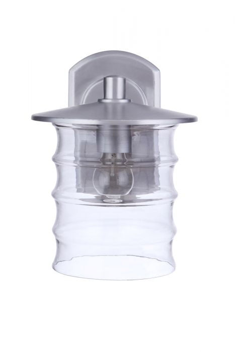 Canon One Light Outdoor Wall Mount in Satin Aluminum - Durable Exterior Light Fixture for Porch, Patio & Garden Lighting | Weather-Resistant Aluminum Sconce