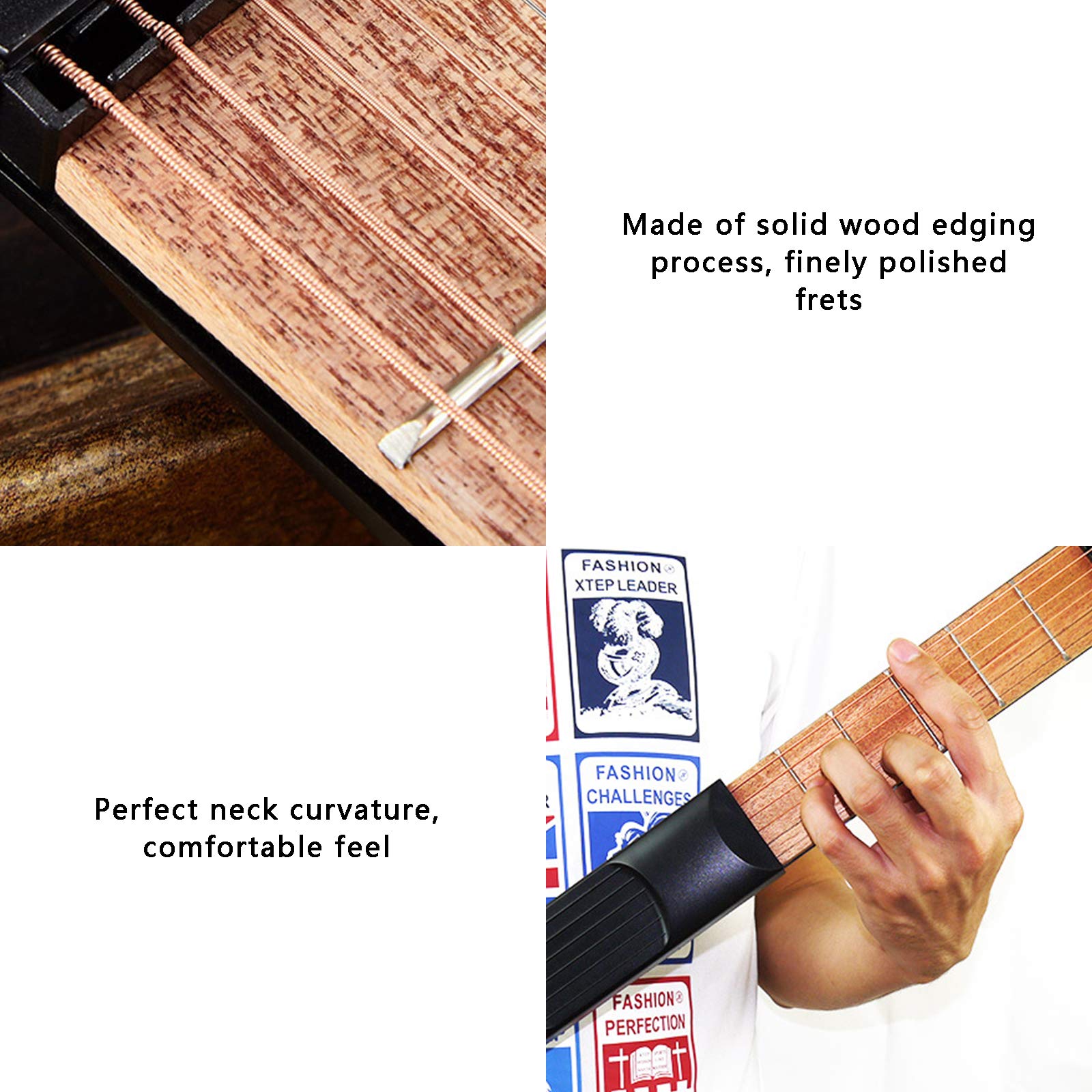 Mini Pocket Guitar - 6 Fret Portable Practice Tool for Beginners | Acoustic/Electric Guitar Chord Trainer & Fingering Aid | Perfect for Travel, Office & Home Practice