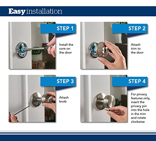 SCHLAGE FC21 BWE 622 COL Bowery Keyed Entry Door Knob with Collins Trim - Matte Black Finish for Hall Closet & Bedroom Bathroom Security