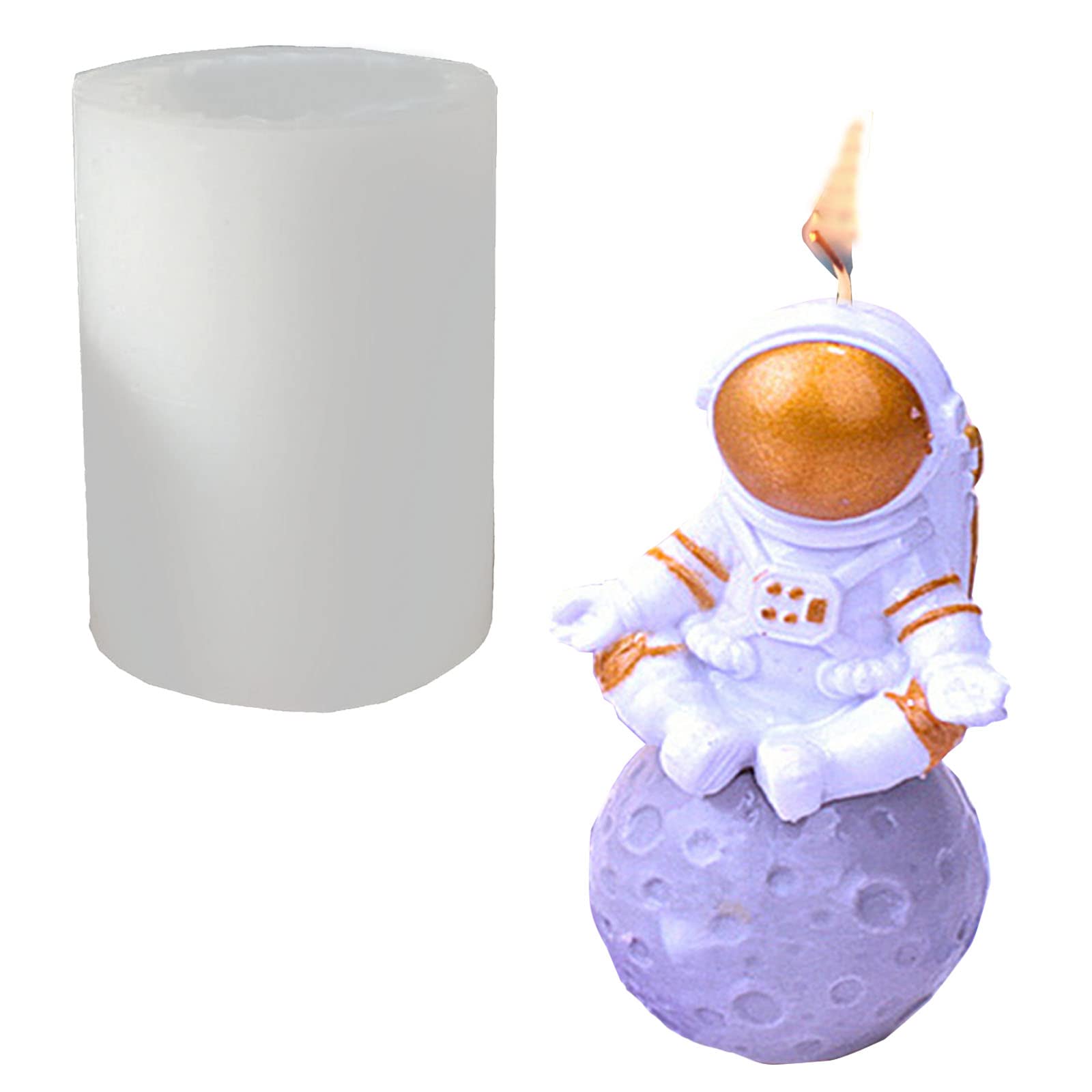 Premium Silicone Astronaut Candle Molds for DIY Candle Making - Reusable Resin Molds for Candles, Soaps, and Home Decor - Perfect for Birthday Parties, Space-Themed Events, and Handmade Gifts