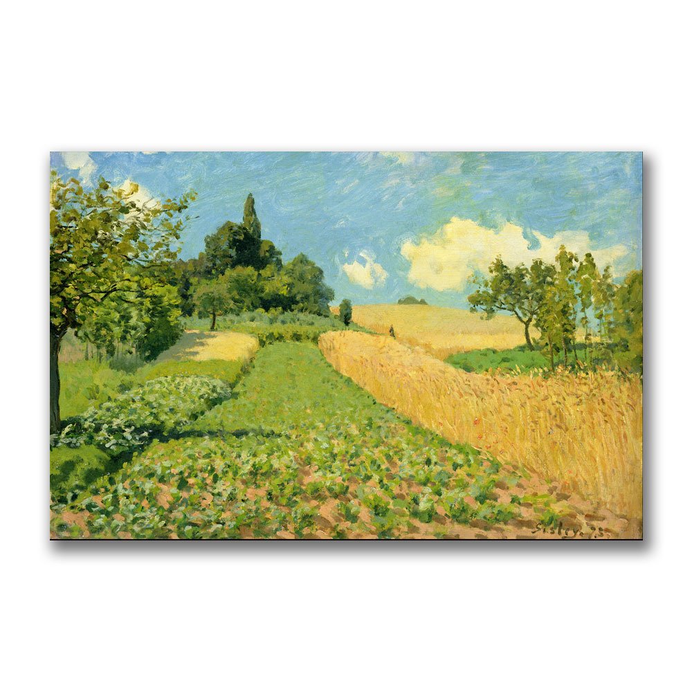 Alfred Sisley The Cornfield Canvas Art Print - 18x24 Inch Wall Decor for Living Room, Bedroom & Office | Famous Landscape Painting Reproduction