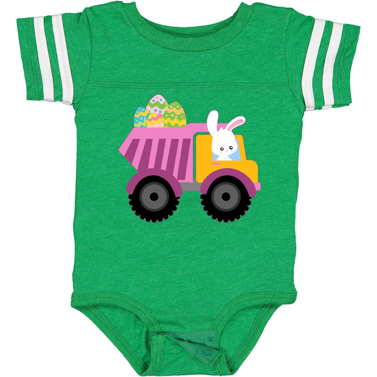 Easter Bunny Dump Truck Baby Bodysuit - Easter Egg Delivery Outfit