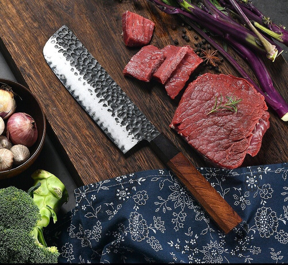 Premium Ryujin™ 7.0 Nakiri Japanese Vegetable Knife - Rosewood & Ebony Wood Handle - Professional Chef Knife for Chopping, Slicing & Dicing Vegetables - Perfect for Home Cooks & Professional Kitchens