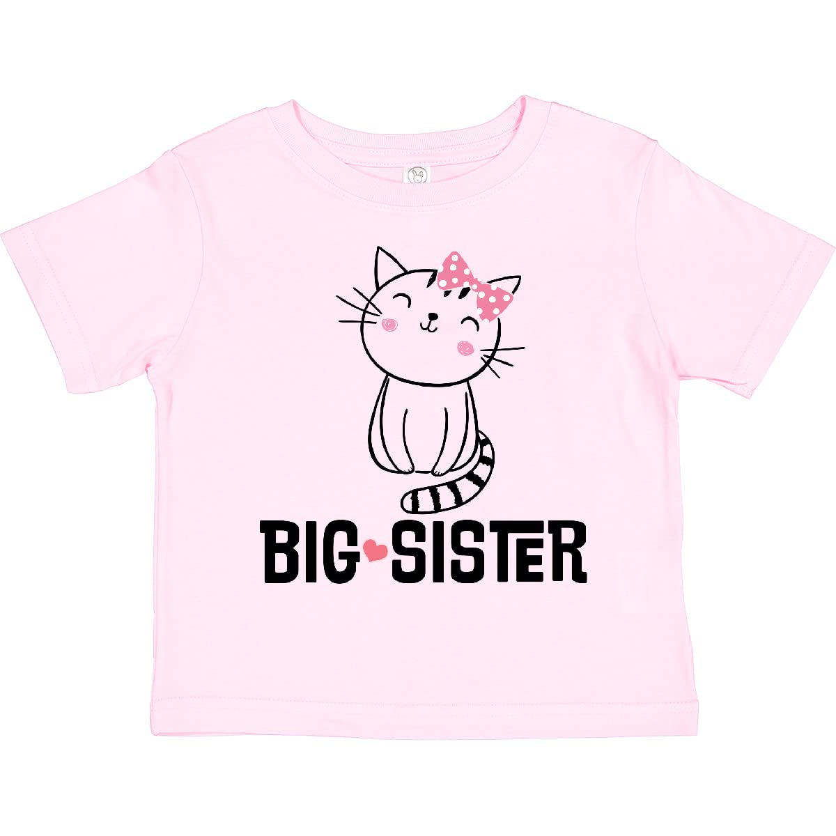Inktastic Big Sister Girl Cat Toddler T-Shirt - Cute Graphic Tee for Toddler Girls - Perfect for Sibling Matching Outfits & Family Photos