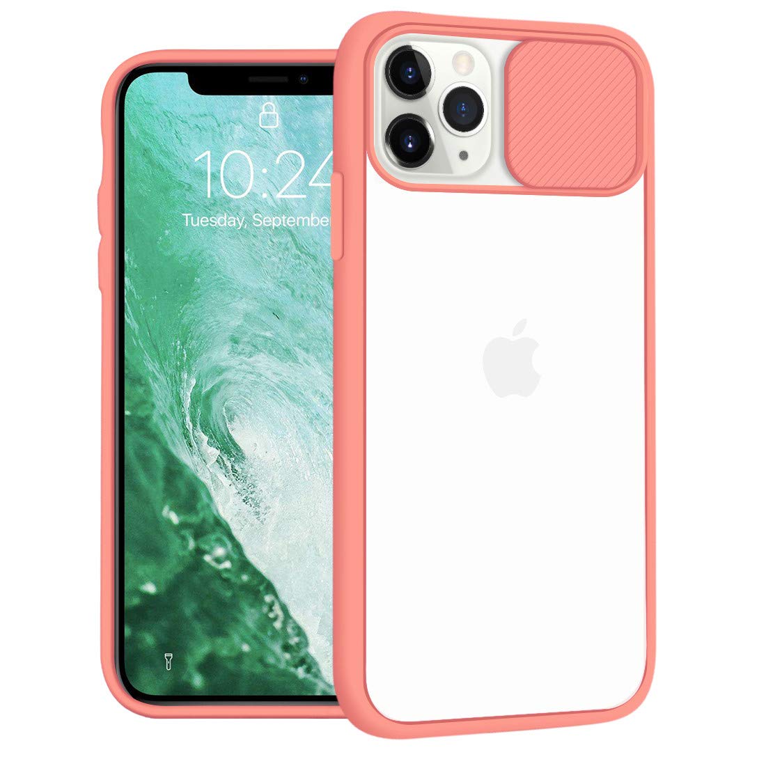 Topnow iPhone 12 Pro Max Case with Slide Camera Cover - Frosted Slim Protective Case, Anti-Yellowing & Lightweight Cover for iPhone 12 Pro Max (Pink) - Perfect for Daily Use, Travel & Privacy Protection