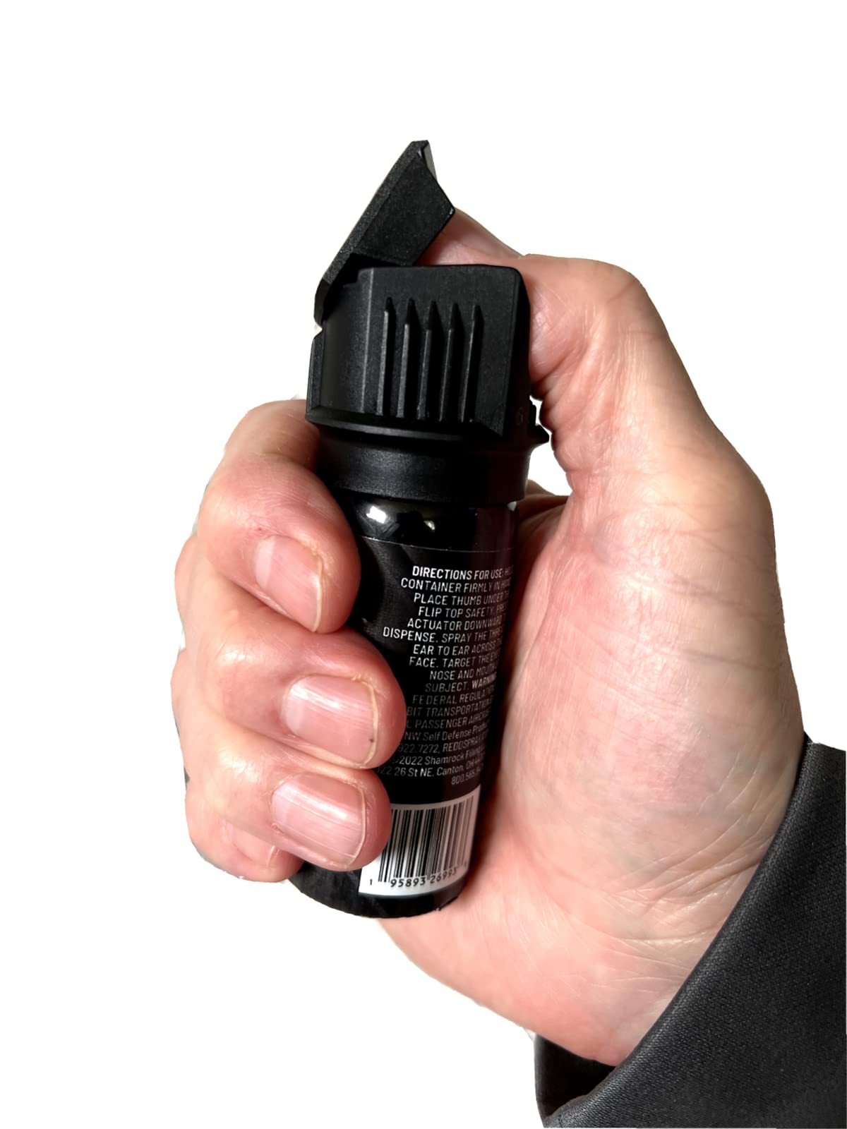 Redd Tactical OC/CS Pepper Spray - 2 oz Flip Top Stream for Self Defense, Hiking & Outdoor Safety