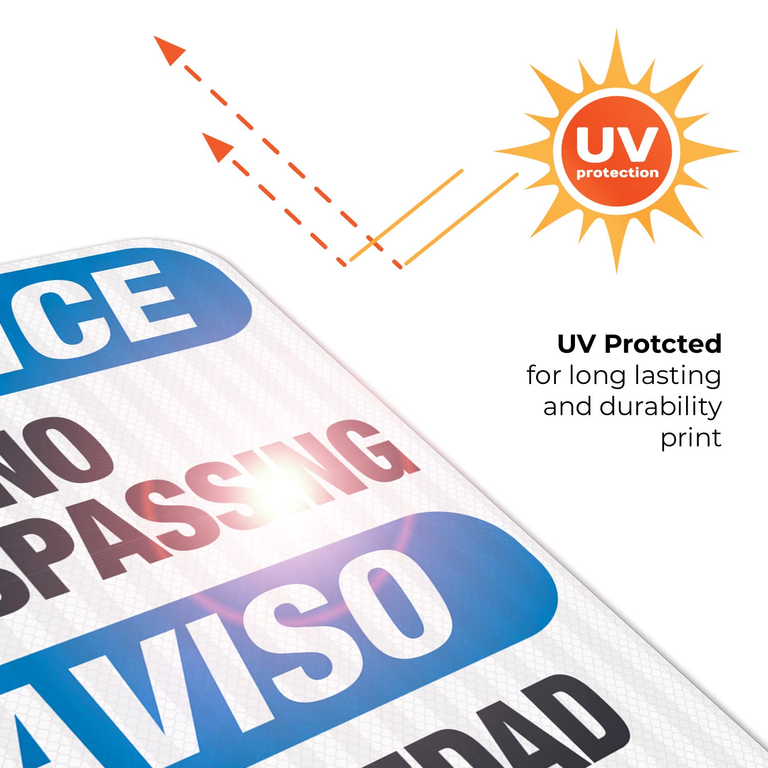 Bilingual No Trespassing Sign - OSHA Approved 12x18 Inch Aluminum Sign with 3M EGP Reflective Coating | Fade Resistant for Indoor & Outdoor Use | Made in USA | Perfect for Construction Sites, Warehouses & Private Property Security
