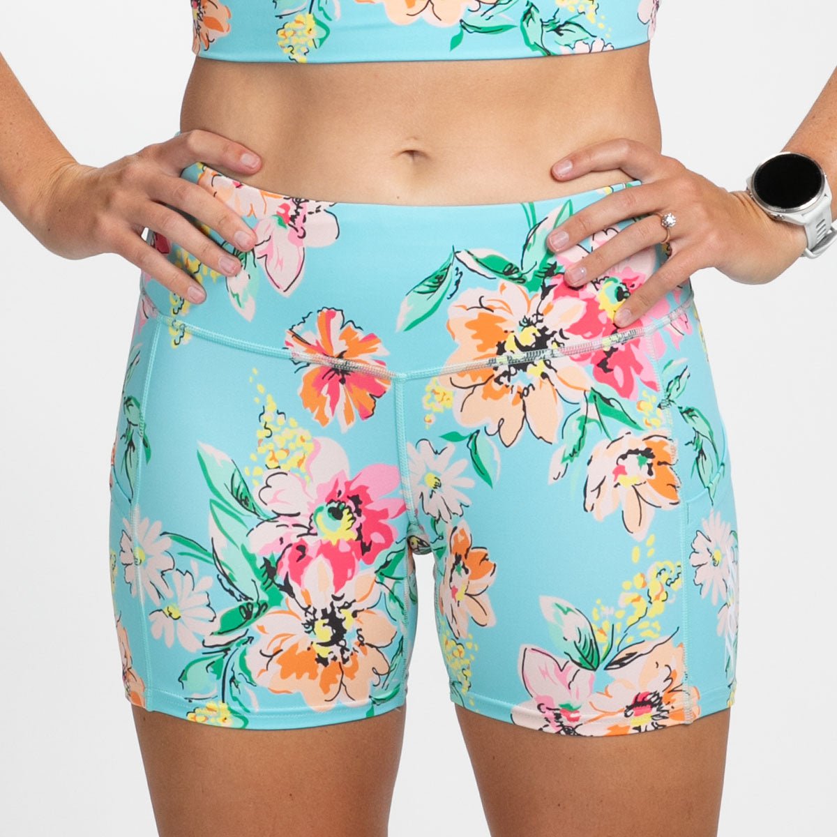 Women's Running Shorts - High Waist Breathable Yoga Shorts for Women - Perfect for Gym, Workout & Jogging - Jasmine Color