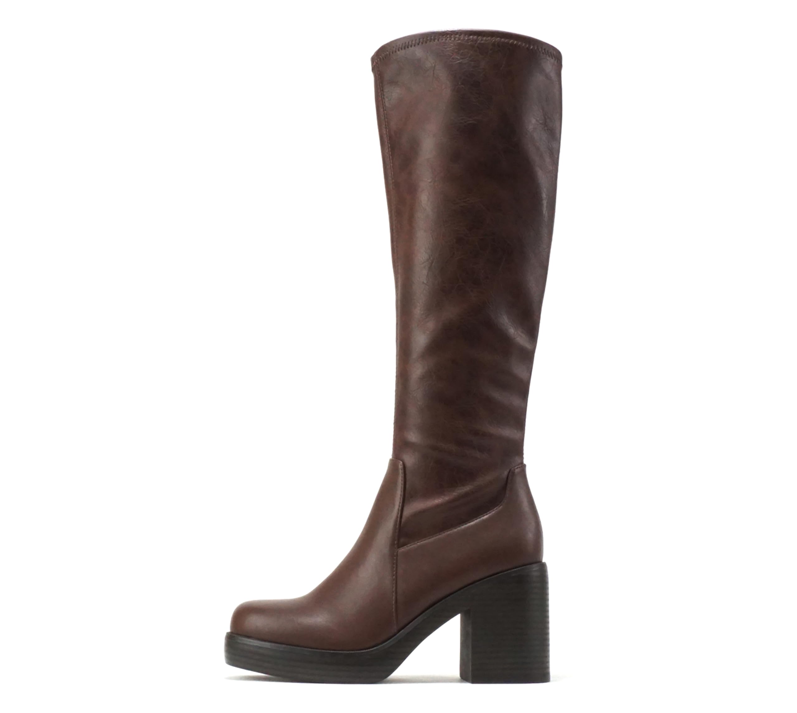 Sonia Women's Knee High Chunky Block Heel Platform Boots - Stylish Winter Fashion Boots for Women, Office Wear, Night Out & Casual Outfits