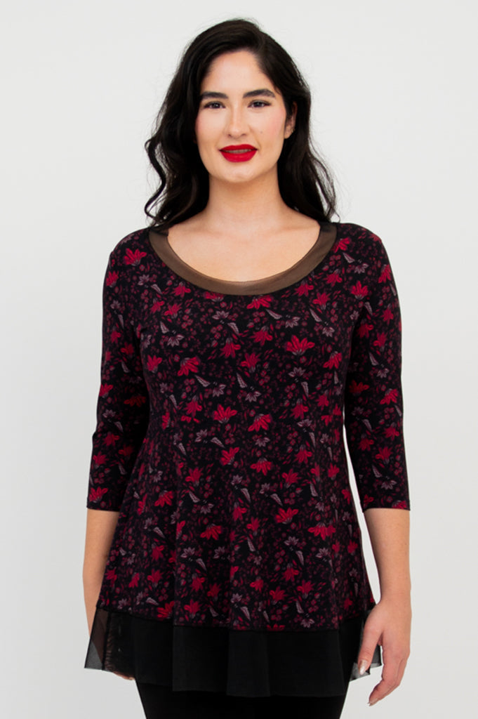 Flora Top - Red Life Bamboo Women's Shirt | Eco-Friendly & Comfortable Casual Wear for Summer Outfits & Beach Vacations