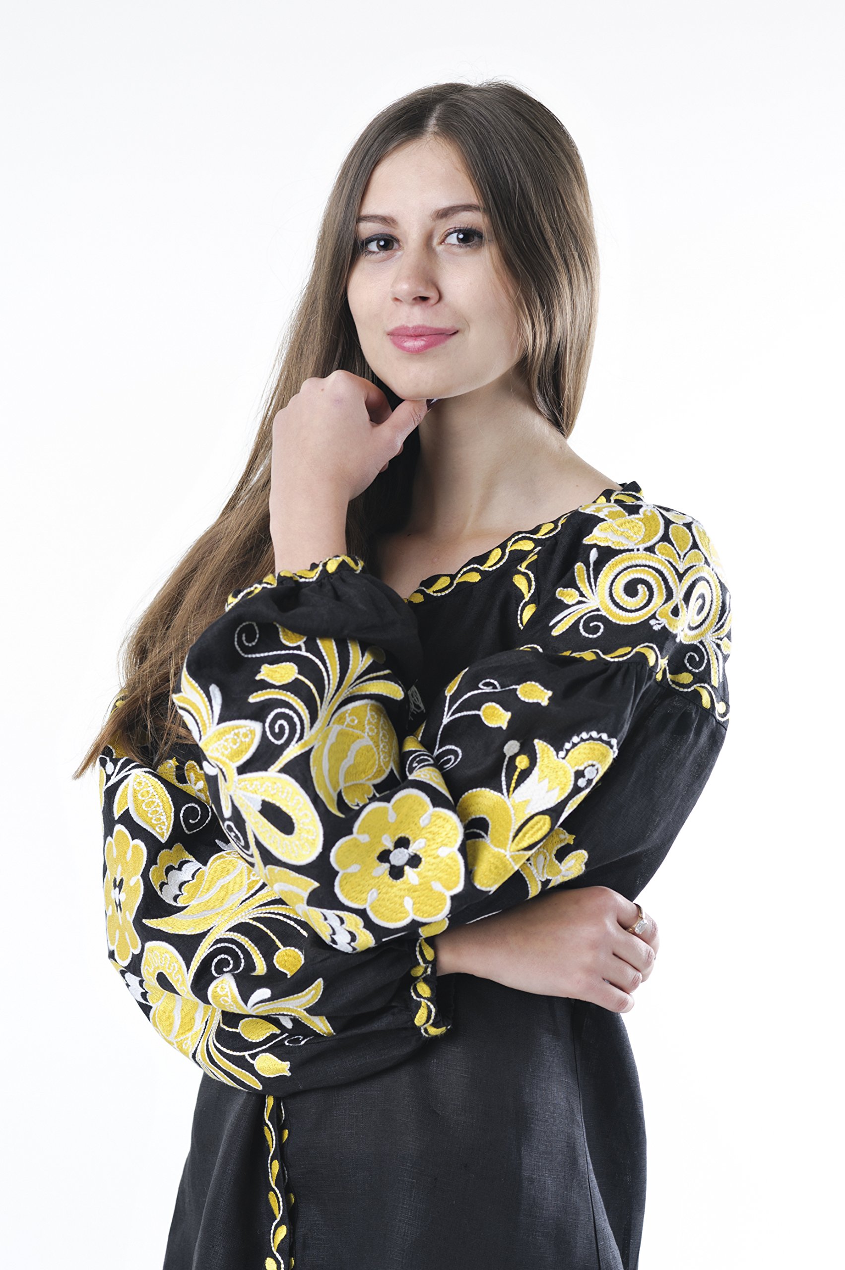 Ukrainian Embroidered Linen Blouse - Boho Ethnic Style Women's Top | Natural Fabric for Casual Wear, Summer Outfits & Festival Fashion