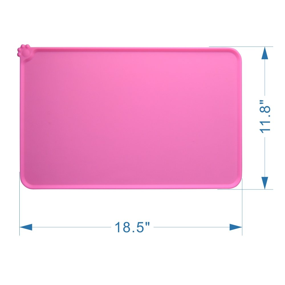 Premium Non-Slip Silicone Pet Feeding Mat - Waterproof Dog & Cat Bowl Placemat for Small Animals (18.5