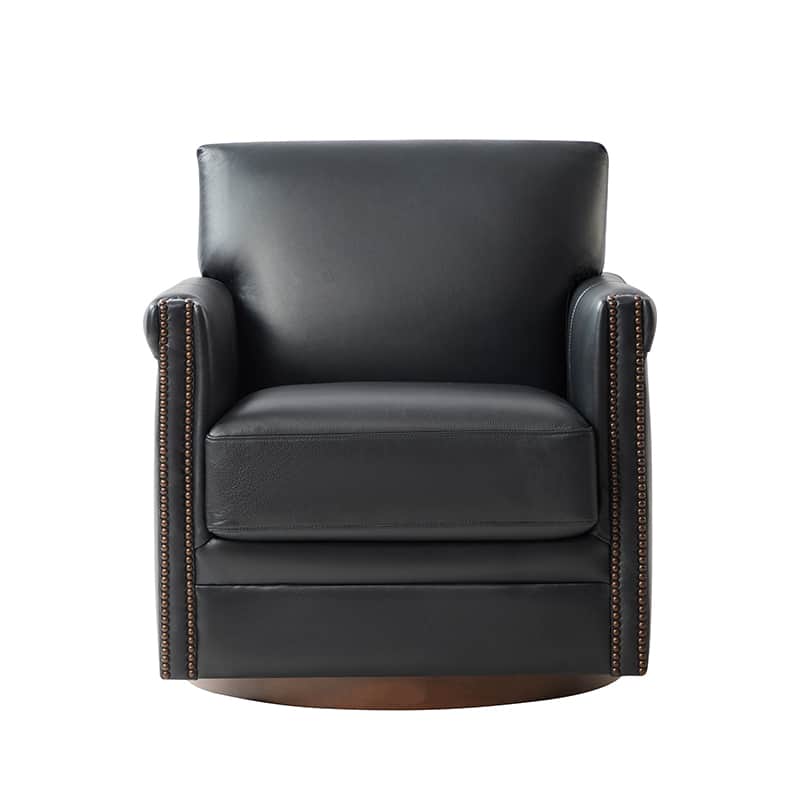 Sonam Genuine Leather Swivel Chair - 360 Degree Rotating Executive Office Chair with Adjustable Height for Home & Office Workspace - Ergonomic Comfort for Long Hours Sitting