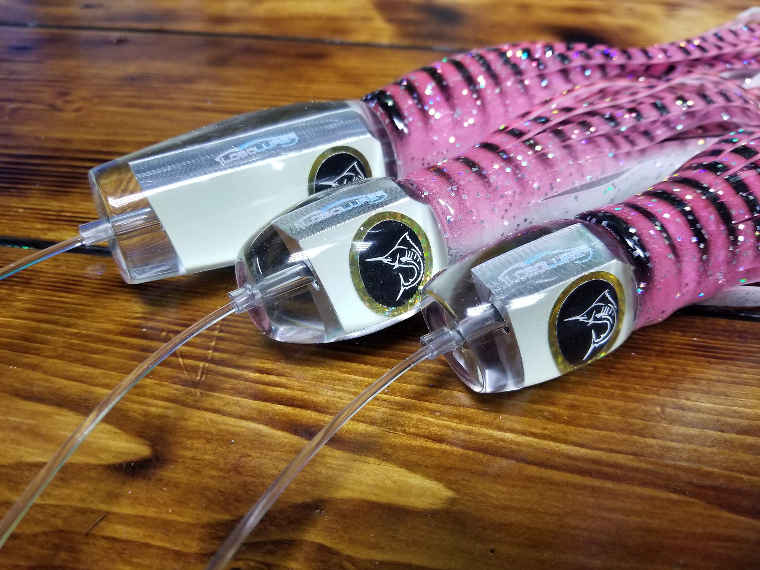 Premium Bigeye Series Pink Super Glow Trolling Lure Kit (12