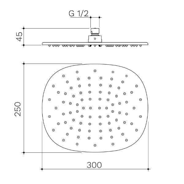 Caroma Contura II 300mm Rain Shower Head in Brushed Nickel Finish - Luxury Bathroom Upgrade for Spa-Like Experience