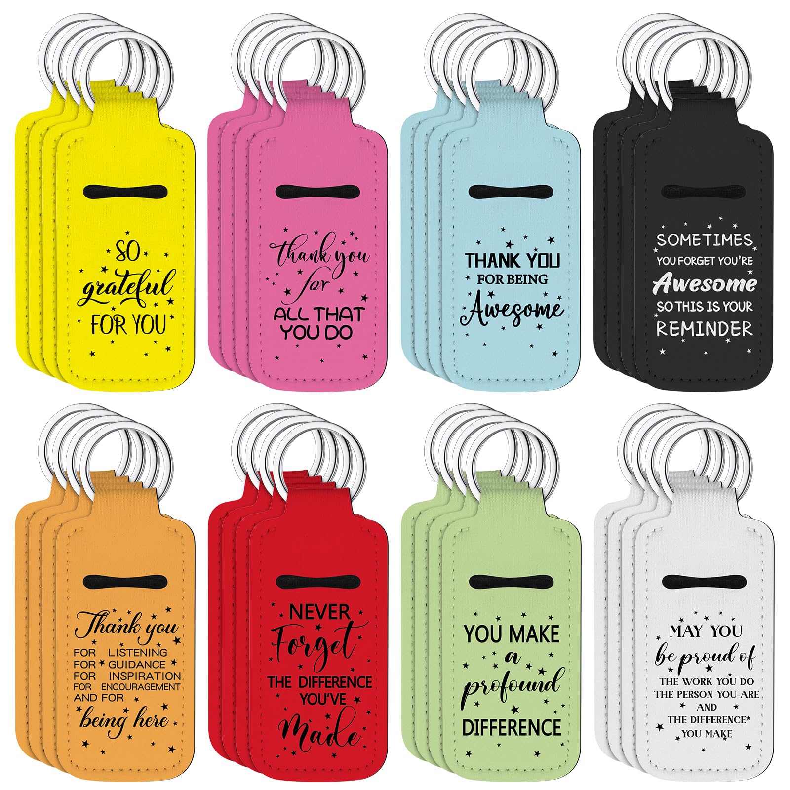 72 Pcs Bulk Lipstick Holder Keychain - Portable Lip Gloss Pouch Organizer with Inspirational Quotes (Bright Colors) - Perfect for Makeup Artists, Travel & Cosmetic Storage