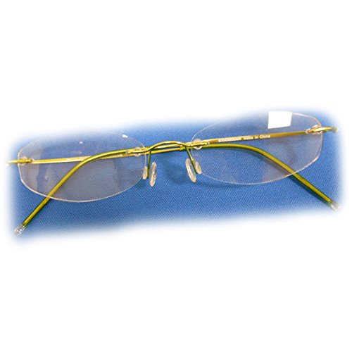 +4 Diopter Eschenbach Rimless Reading Glasses - Green Oval Frame for Women & Men | Lightweight Comfortable Eyewear for Reading, Crafts & Close Work