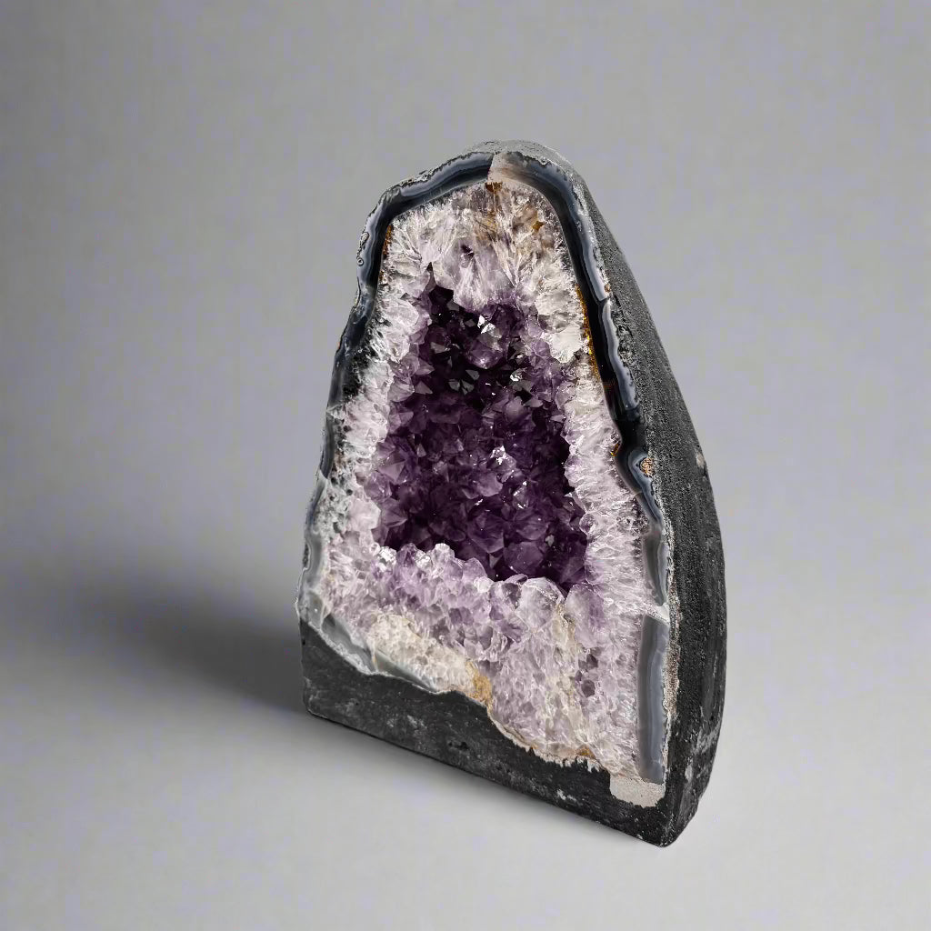 Natural Amethyst Geode Cathedral from Brazil - 11 to 25 lbs Large Purple Crystal Cluster for Home Decor, Meditation & Healing Stone Collection