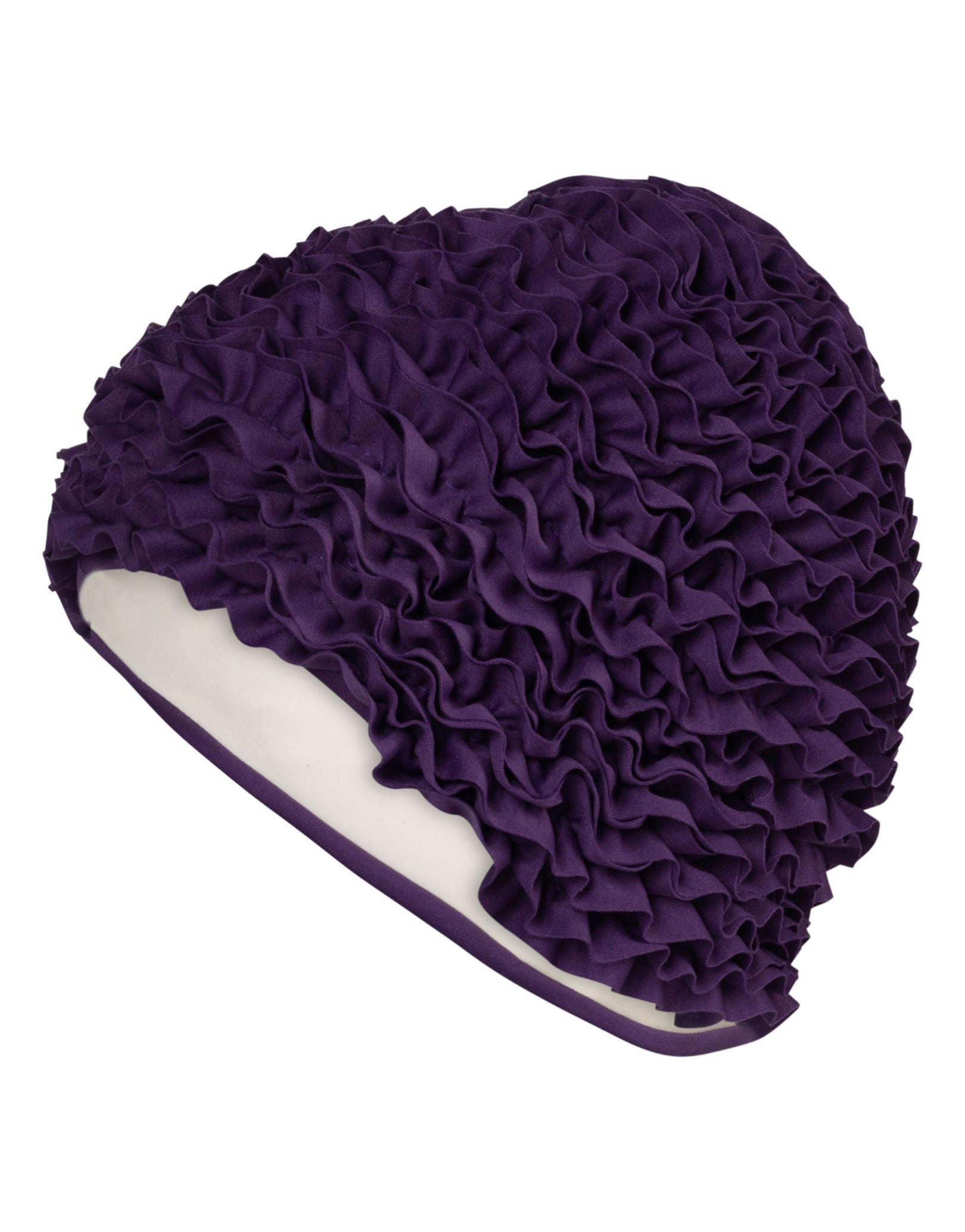 Frill Fabric Swim Cap for Women - Waterproof Silicone Swimming Cap with Adjustable Strap - Perfect for Pool, Beach, and Competitive Swimming