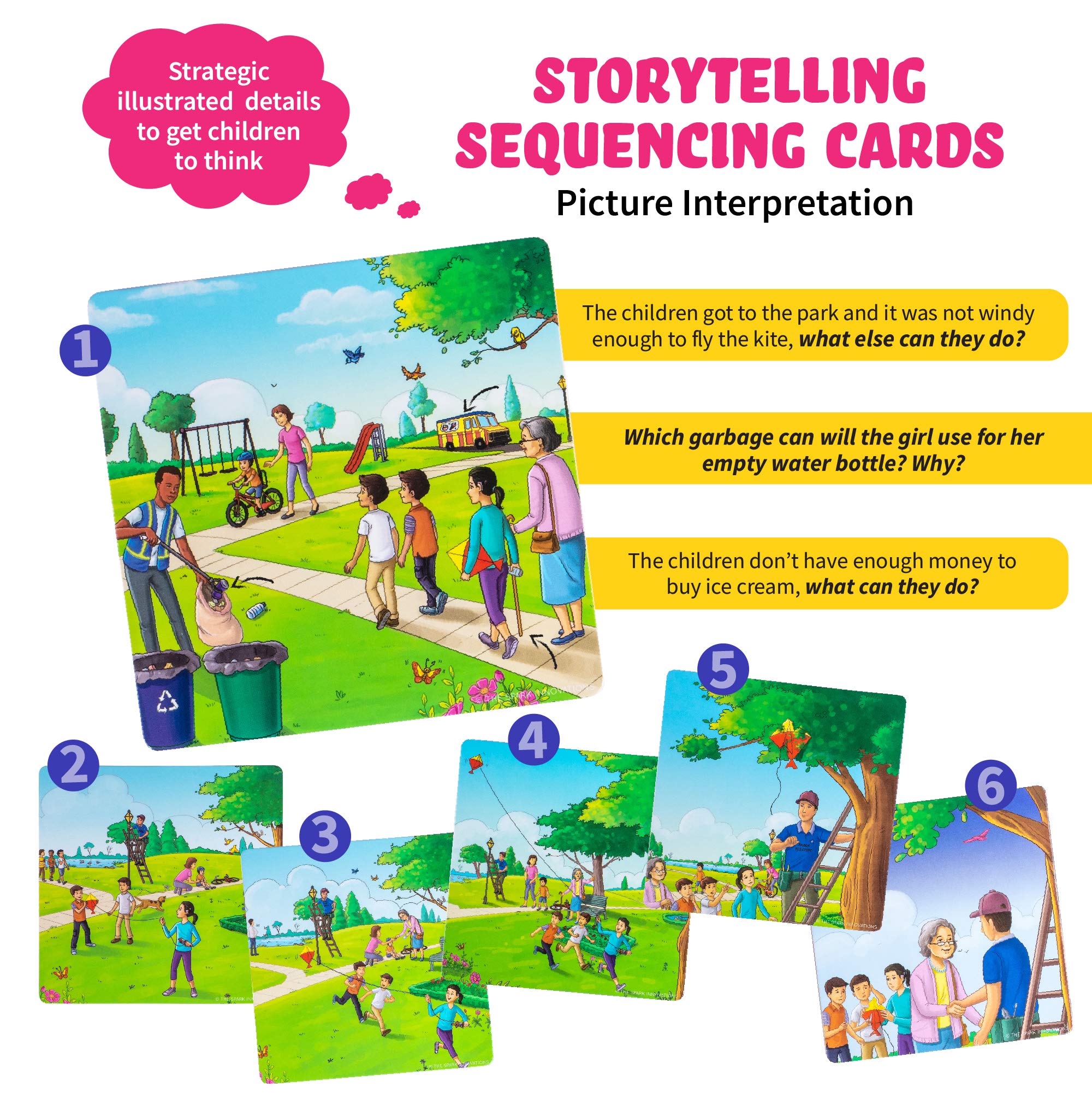 SPARK INNOVATIONS Storytelling & Sequencing Cards Bundle (3 Sets) - Educational Speech Therapy Games for Kids, Learning Toys for Language Development - Perfect for Classroom, Homeschool & Therapy Sessions