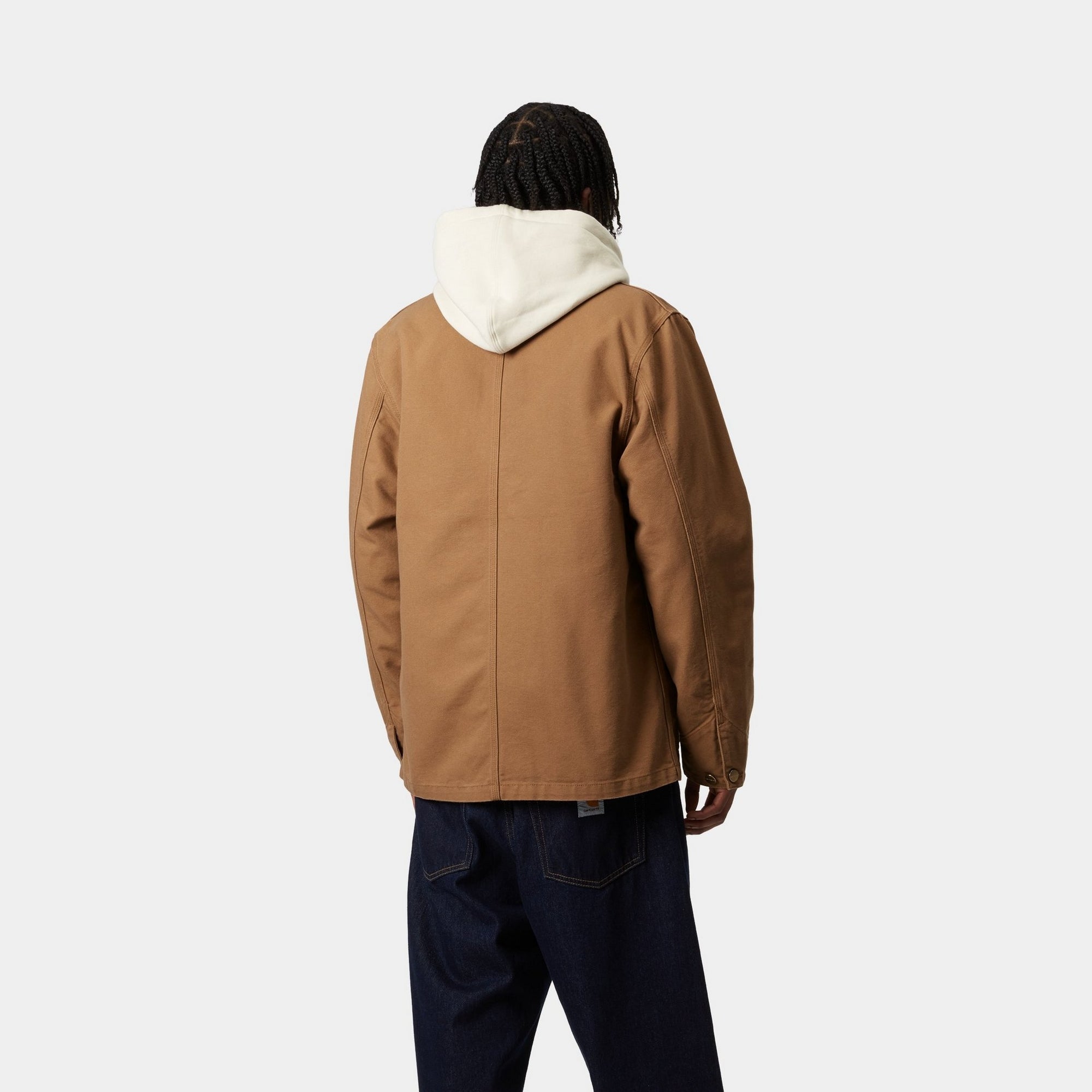 Michigan Chore Coat - Spring Work Jacket | Hamilton Brown Rinsed Denim | Perfect for Outdoor Work & Casual Wear