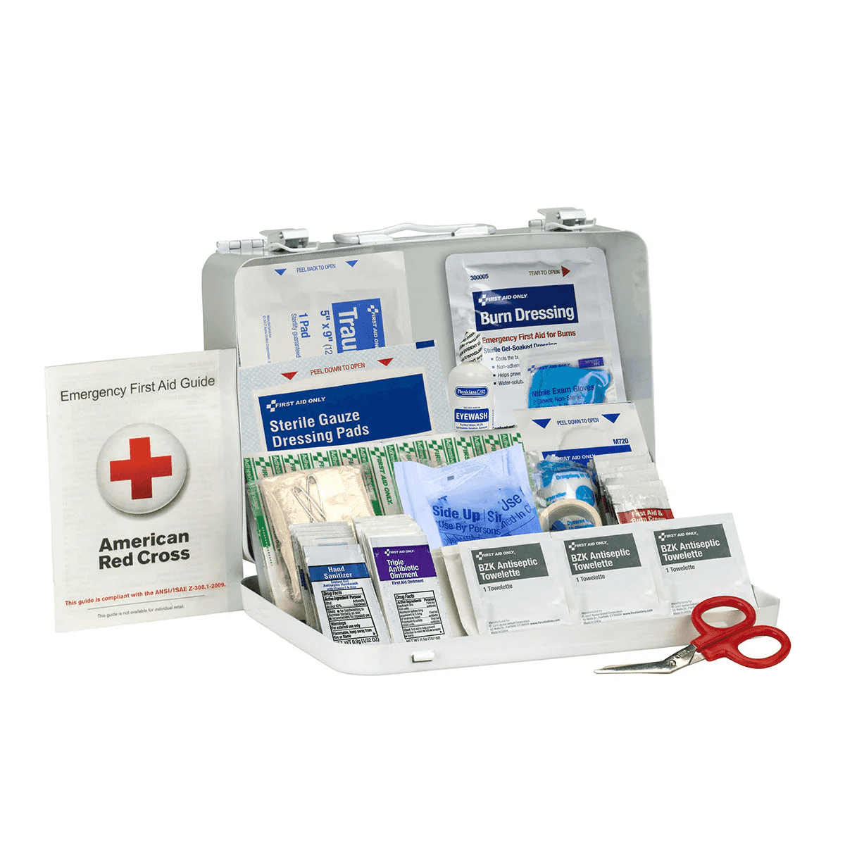 25 Person ANSI A First Aid Kit in Durable Metal Case - Case of 12 - Perfect for Workplace, Home Emergency & Outdoor Safety