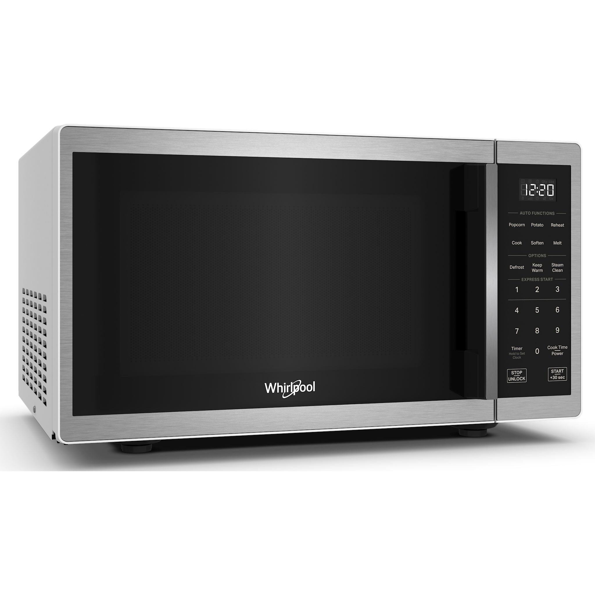 Whirlpool WMCS3019RS 1.1 Cu. Ft. Stainless Steel Countertop Microwave Oven - Compact Space-Saving Design for Small Kitchens, Dorms & Offices