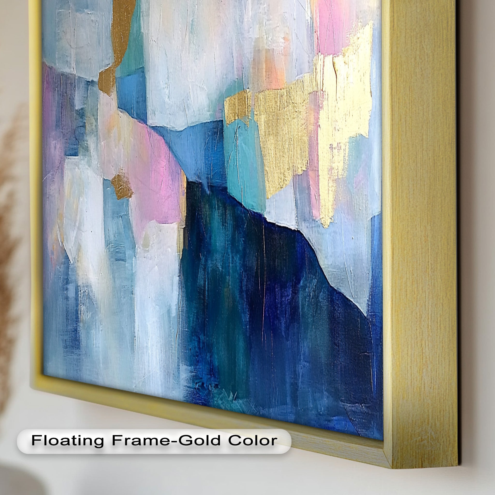 Blue Horizon Abstract - Modern Oil Painting on Canvas, Handmade Wall Art for Living Room, Bedroom & Office Decor