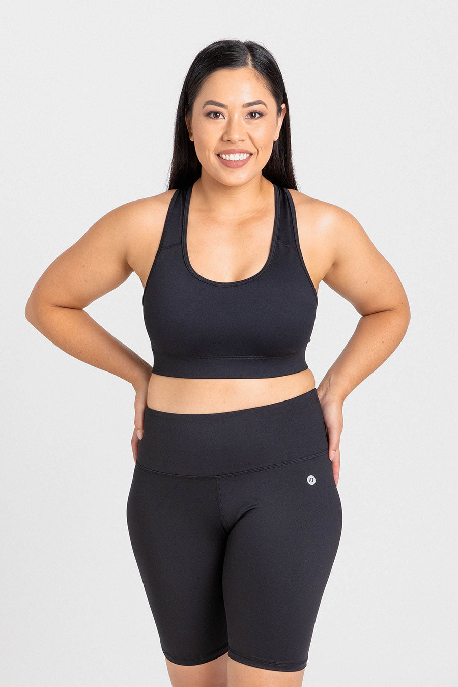 Black Training Move Crop Top - Women's Workout Shirt for Yoga, Running & Gym