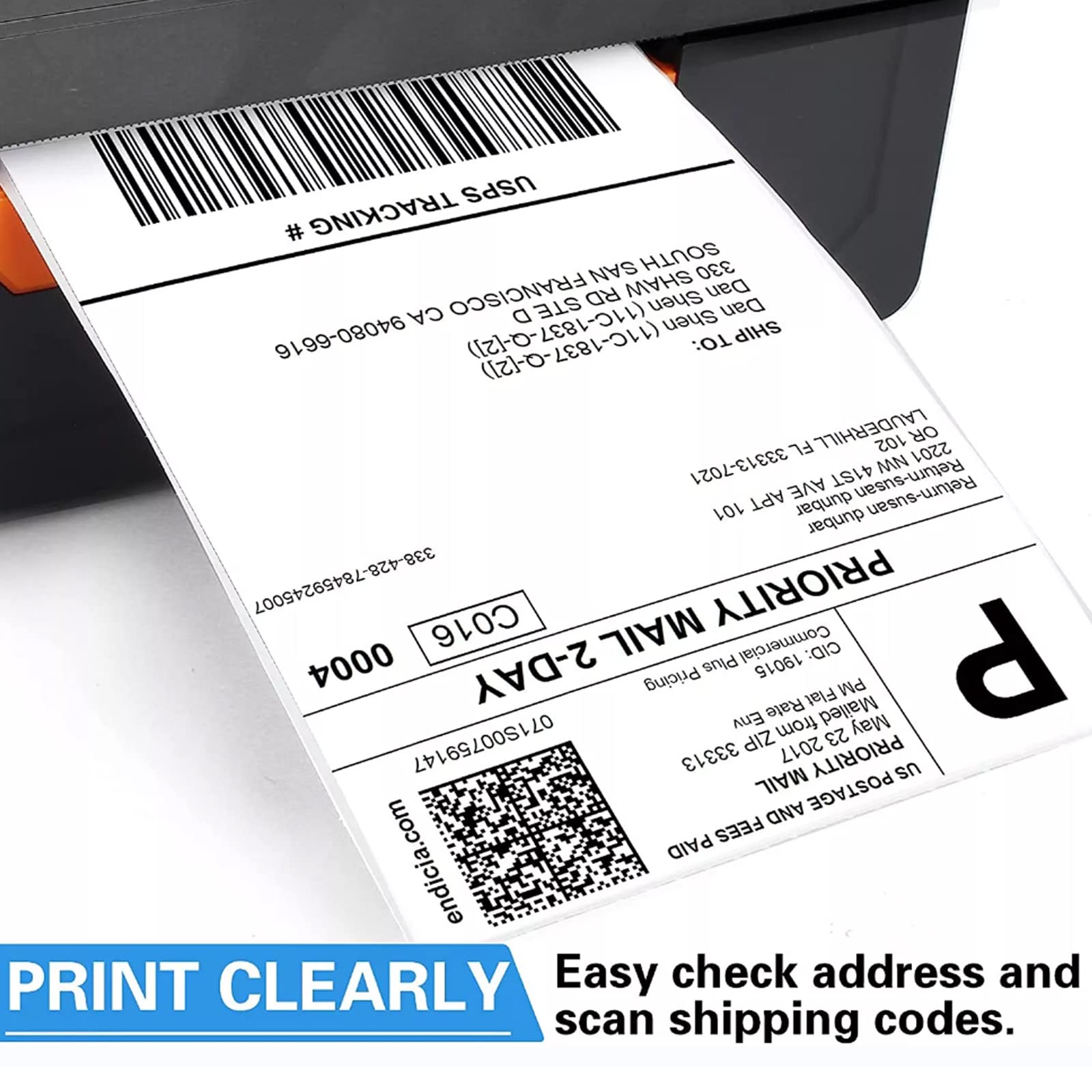 4x6 Direct Thermal Shipping Labels - 500 Fanfold Perforated Labels for Zebra, Rollo, MUNBYN & iDRPT Printers | MPRT Compatible Thermal Stickers for E-commerce, Logistics & Package Shipping