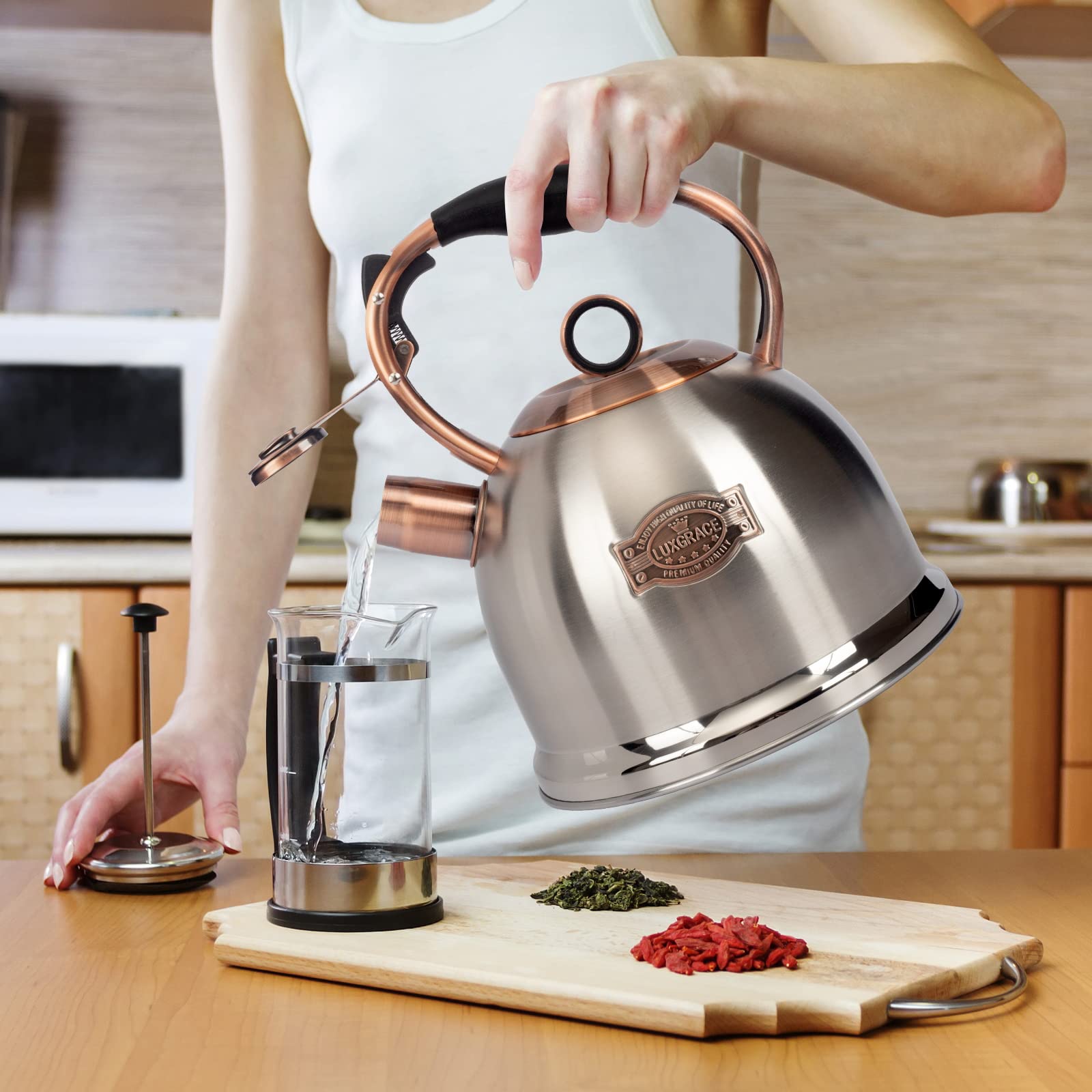 Premium Stainless Steel Whistling Tea Kettle - 3.0 Quart Stovetop Kettle for Fast Boiling - Food Grade Safe & Durable - Perfect for Tea, Coffee & Hot Water - Ideal for Home, Office & Camping Use