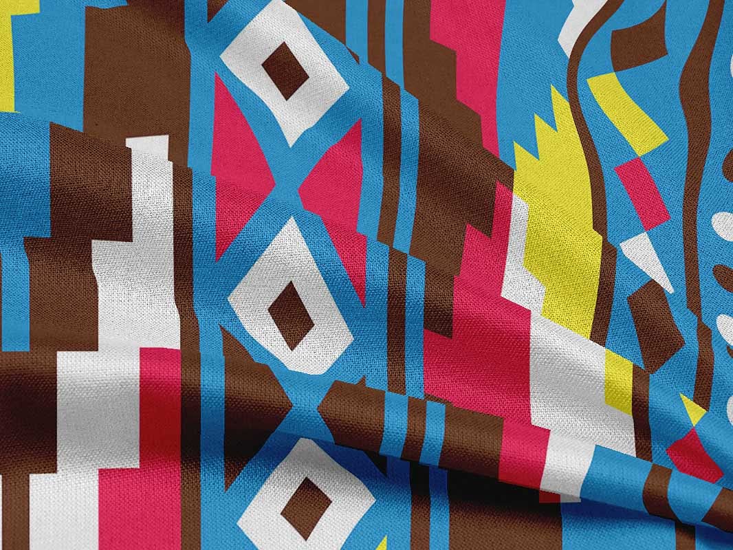 oneOone Rayon Blue Tribal Print Fabric by The Yard - 56 Inch Wide for DIY Clothing, Dresses, Skirts & Home Decor Sewing Projects | Premium Sewing Supplies