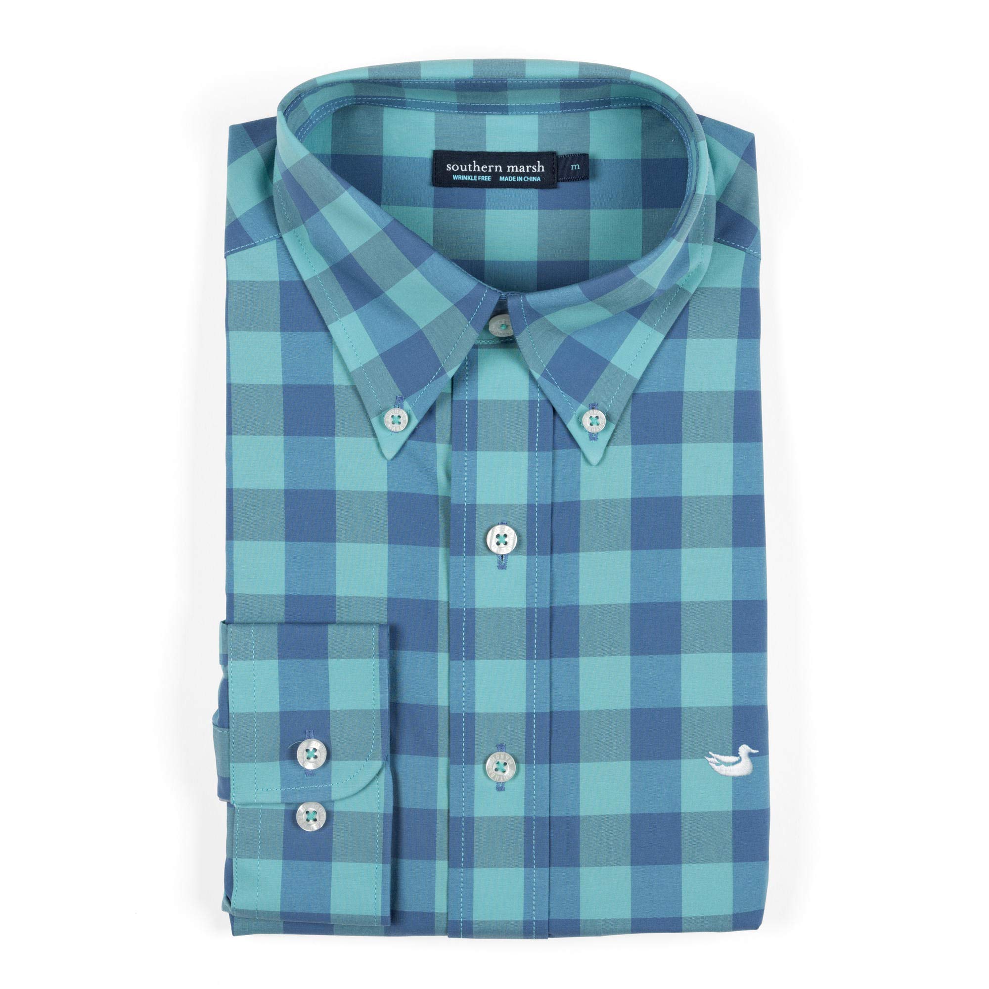 Southern Marsh Pickens Gingham Dress Shirt for Men - Classic Casual Button Down Shirt for Office, Wedding & Outdoor Events