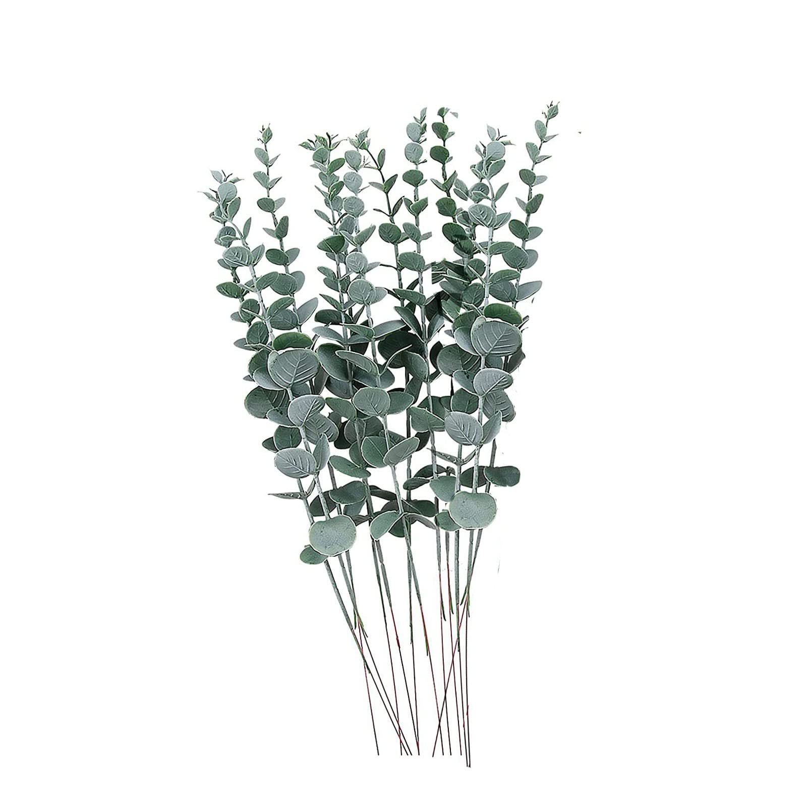 MILAX 38cm Artificial Green Plant Bouquet - Realistic Simulation Forest Greenery for Home & Office Decor - Dark Green Hanging Frost White - Perfect for Table Centerpieces, Wedding Decor, and Indoor Plant Arrangements